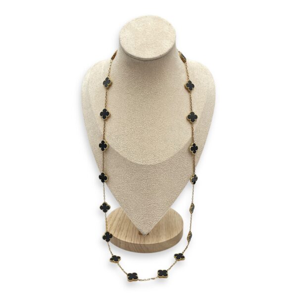 Vintage Alhambra, 20 Motifs Long Necklace in Onyx - Image 3