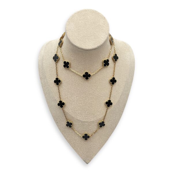 Vintage Alhambra, 20 Motifs Long Necklace in Onyx