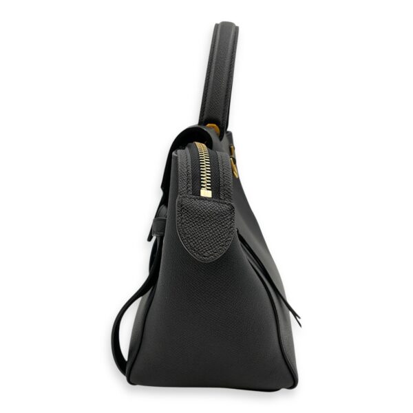 Belt Mini Black Crossbody Bag in Calfskin, Gold hardware - Image 5