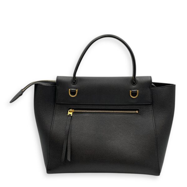 Belt Mini Black Crossbody Bag in Calfskin, Gold hardware - Image 3