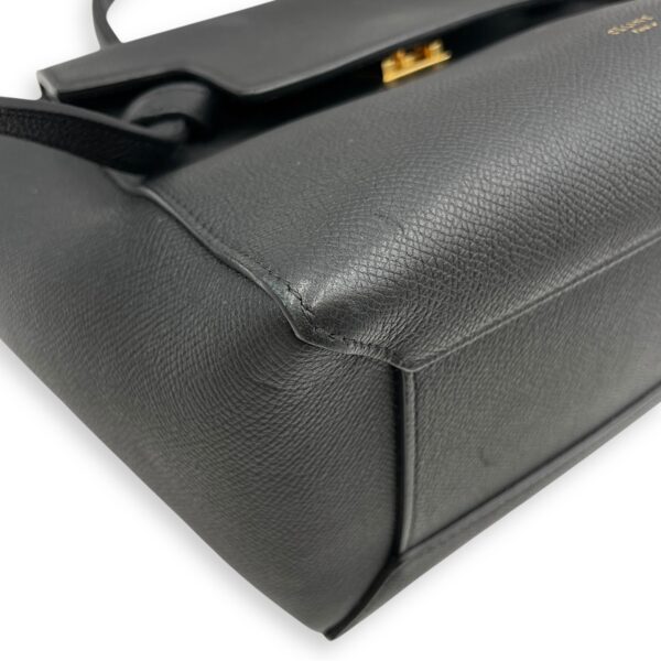 Belt Mini Black Crossbody Bag in Calfskin, Gold hardware - Image 8