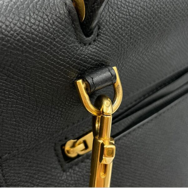 Belt Mini Black Crossbody Bag in Calfskin, Gold hardware - Image 13
