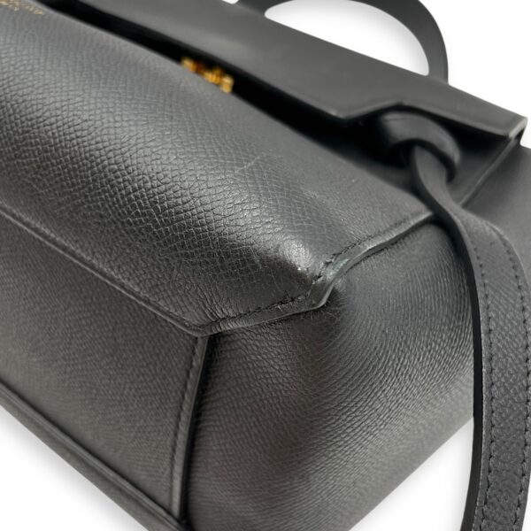 Belt Mini Black Crossbody Bag in Calfskin, Gold hardware - Image 9