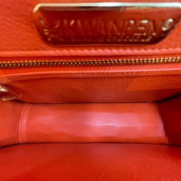 Crocodile 23cm Orange Crossbody Bag, Gold hardware - Image 7