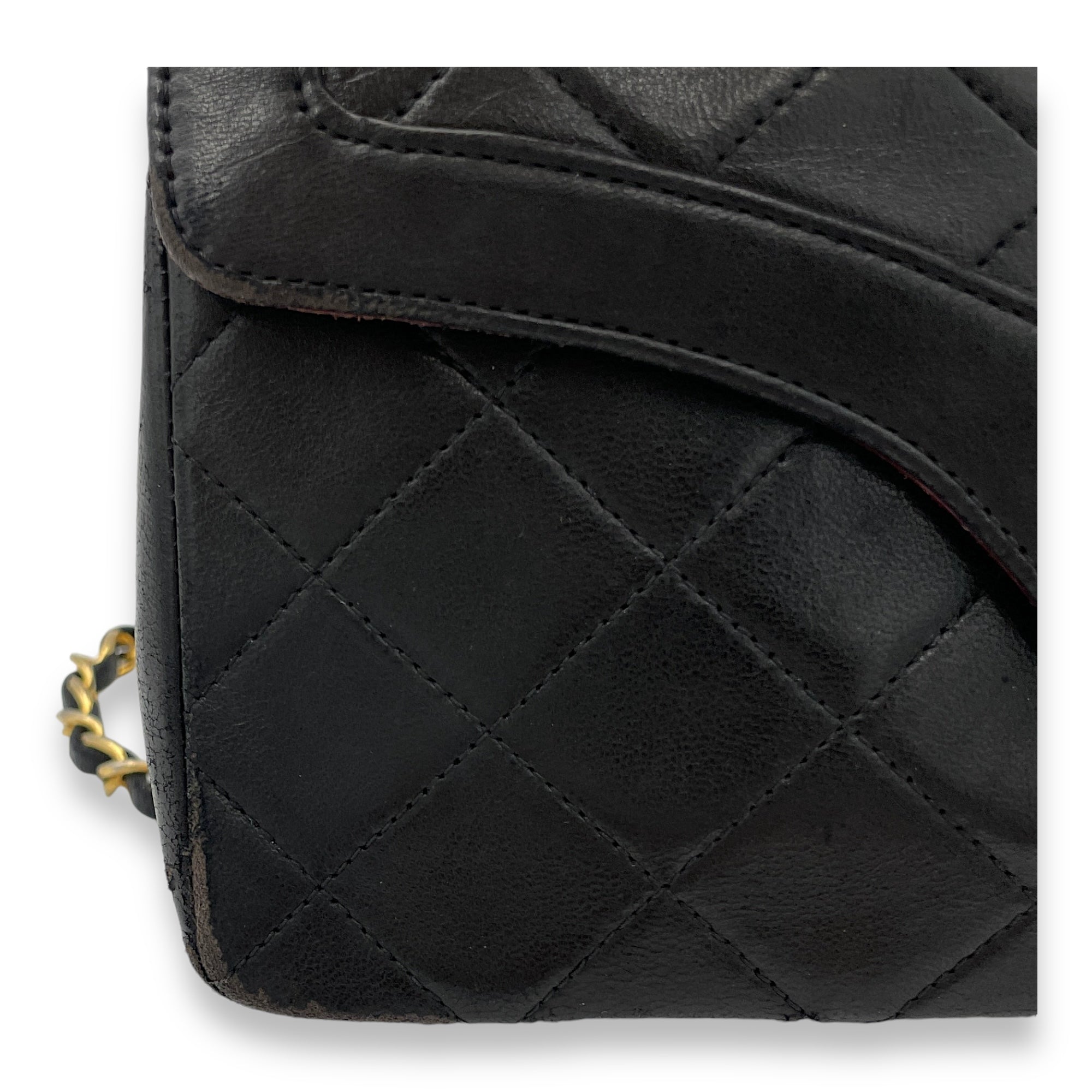 Matelasse Coco Mark Black Crossbody Bag in Lambskin, Gold hardware - Image 8