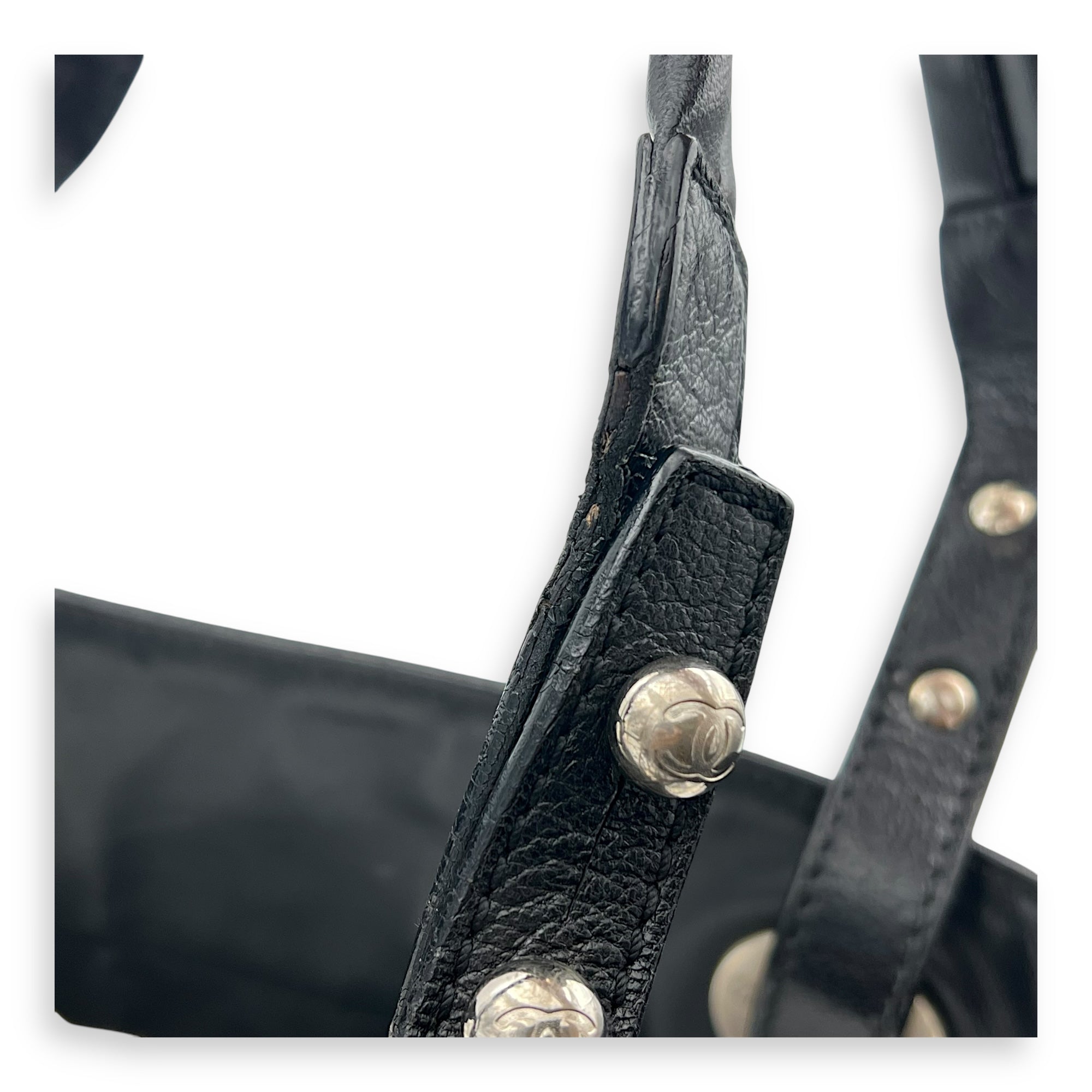 Biarritz Tote Bag Black in Coated Canvas, Silver hardware - Image 13