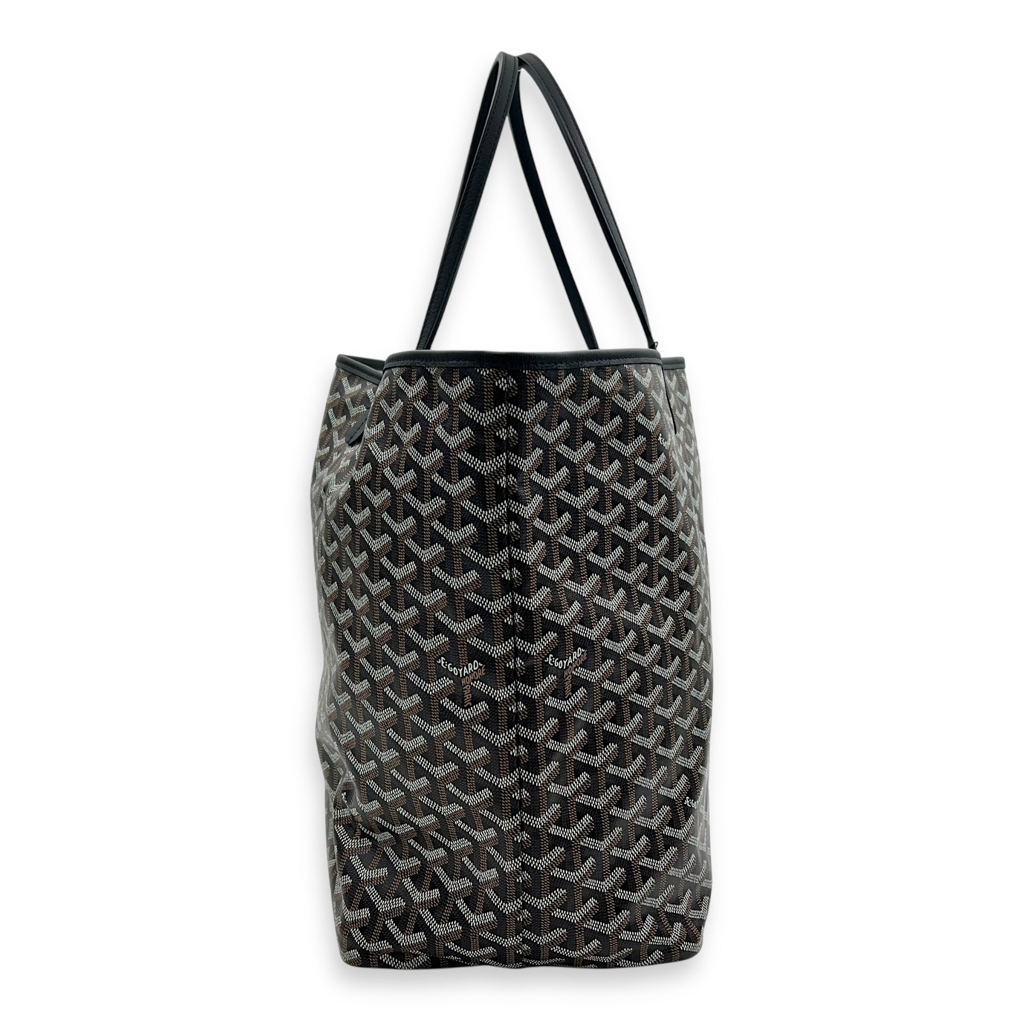 Saint Louis Tote Bag GM Black in Monogram Coated Canvas, Silver hardware - Image 5