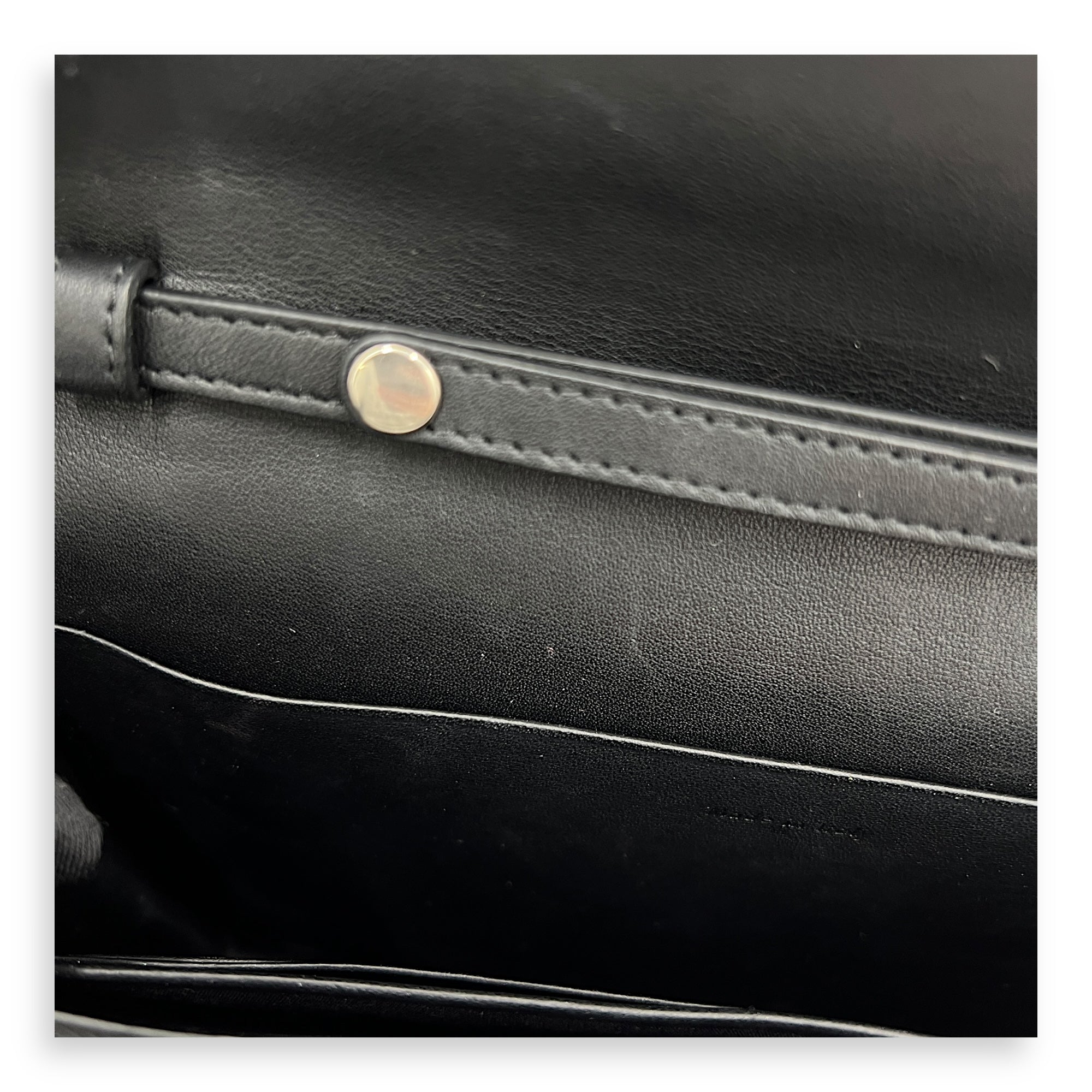 Frame Black Wallet On Chain in Calfskin, Silver hardware - Image 8