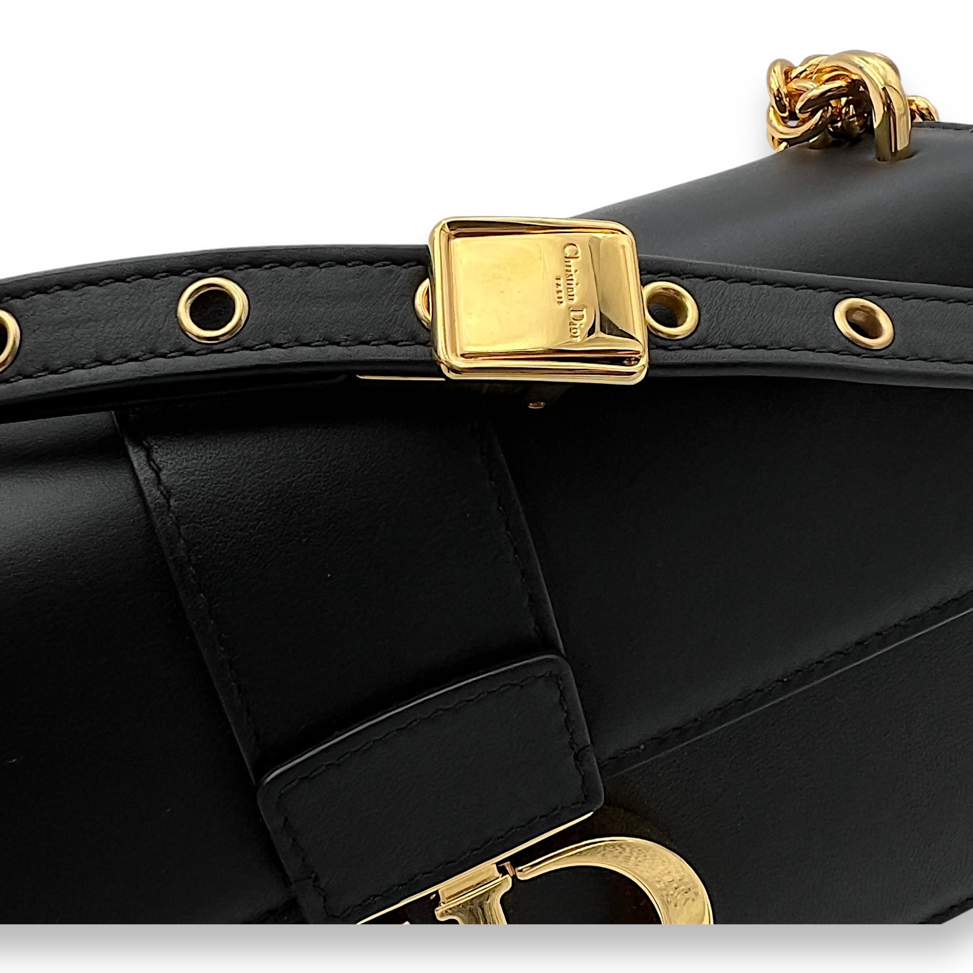 30 Montaigne East West Black Crossbody Bag in Calfskin, Gold hardware - Image 9