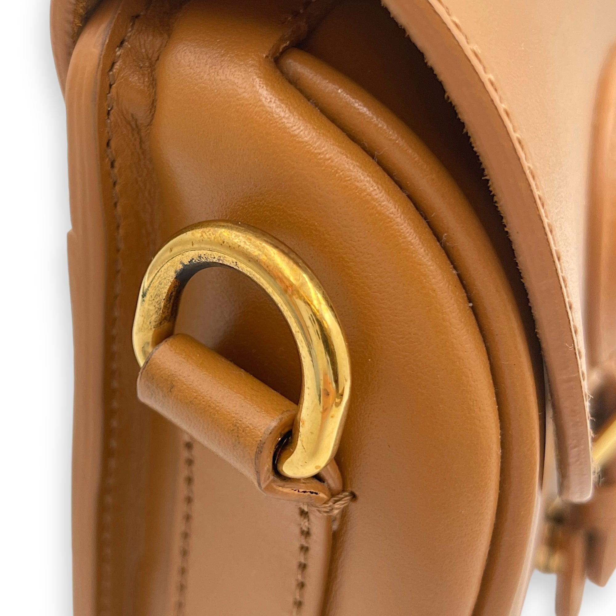 Bobby Small Camel Crossbody Bag in Smooth Calf, Gold hardware - Image 9