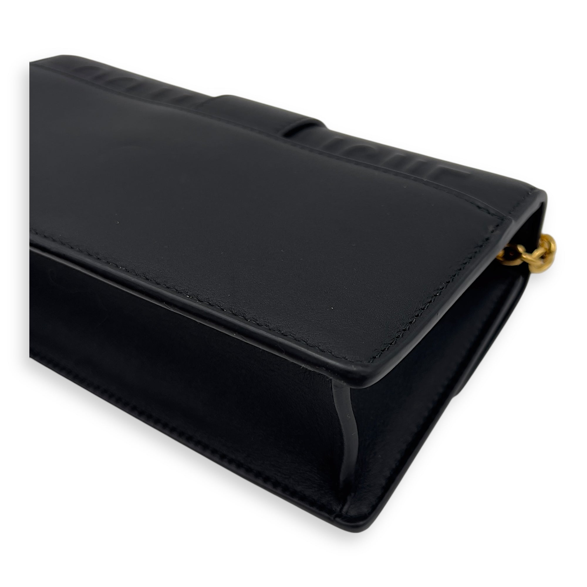 Montaigne Shoulder Bag Black in Calfskin, Gold hardware - Image 12