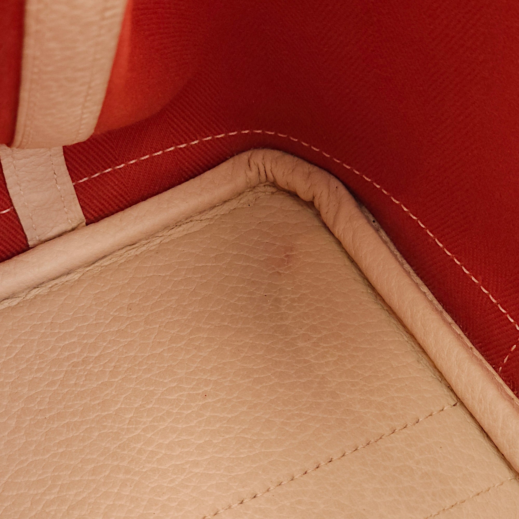 Garden Party 30 Rouge Duchesse/Craie in Toile/Vache Country, Palladium hardware - Image 9