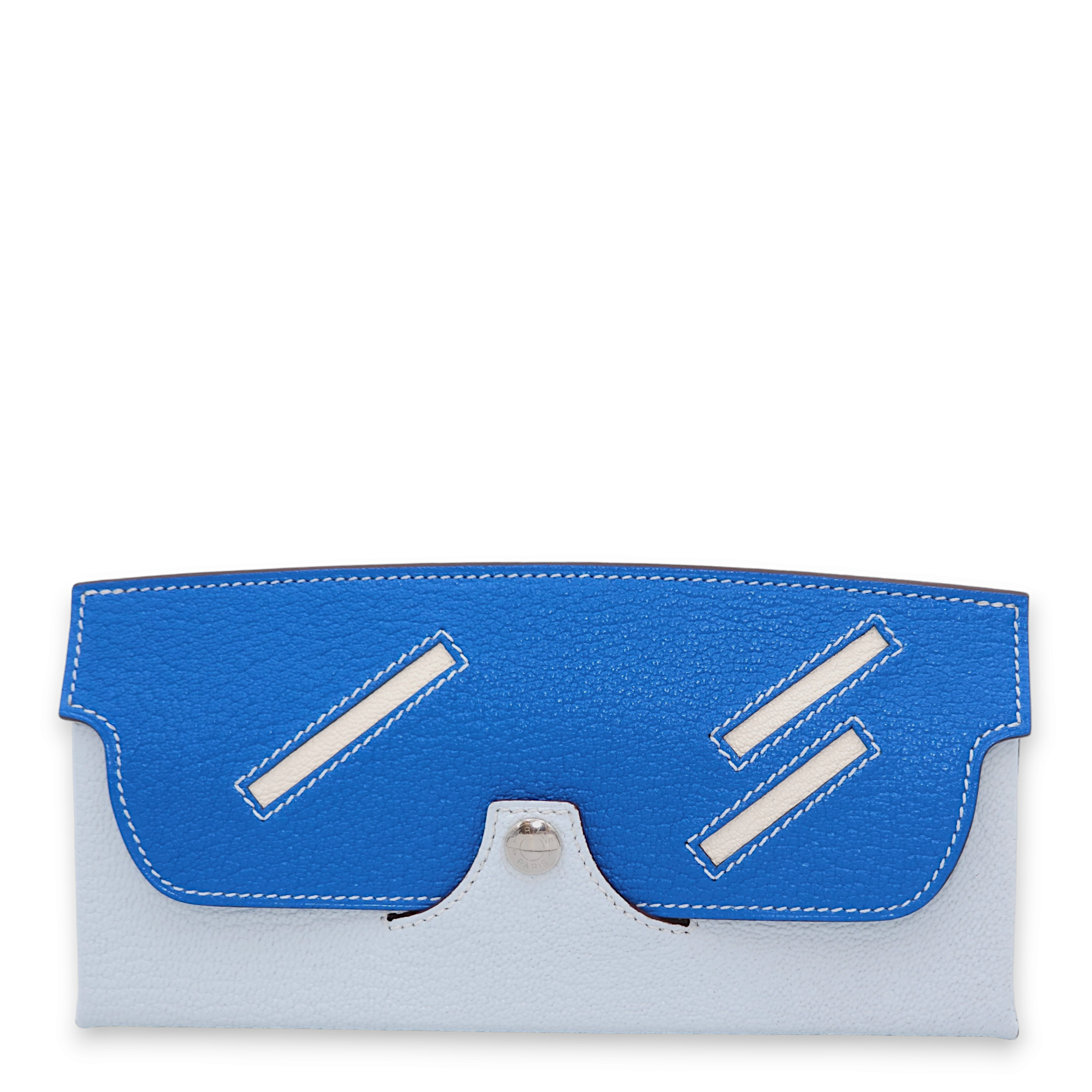 In-the-loop Wink Glasses Case Blue Brume/ Blue Hydra/ Quebracho/ Mauve Sylvestre in Chevre Mysore