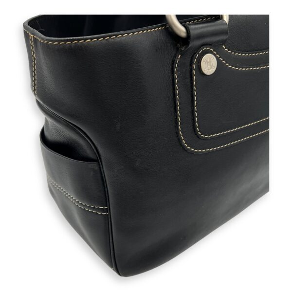Boogie Black Top Handle Bag in Calfskin, Silver hardware - Image 15