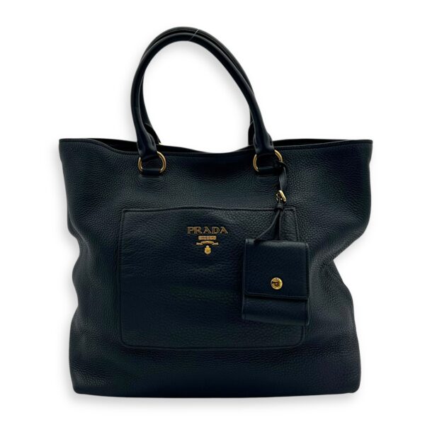 2 way bag Top Handle Bag Blue in Calfskin, Gold hardware