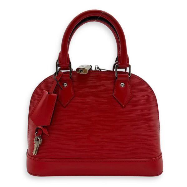 Alma Top Handle Bag BB Red in Epi Leather, Silver hardware