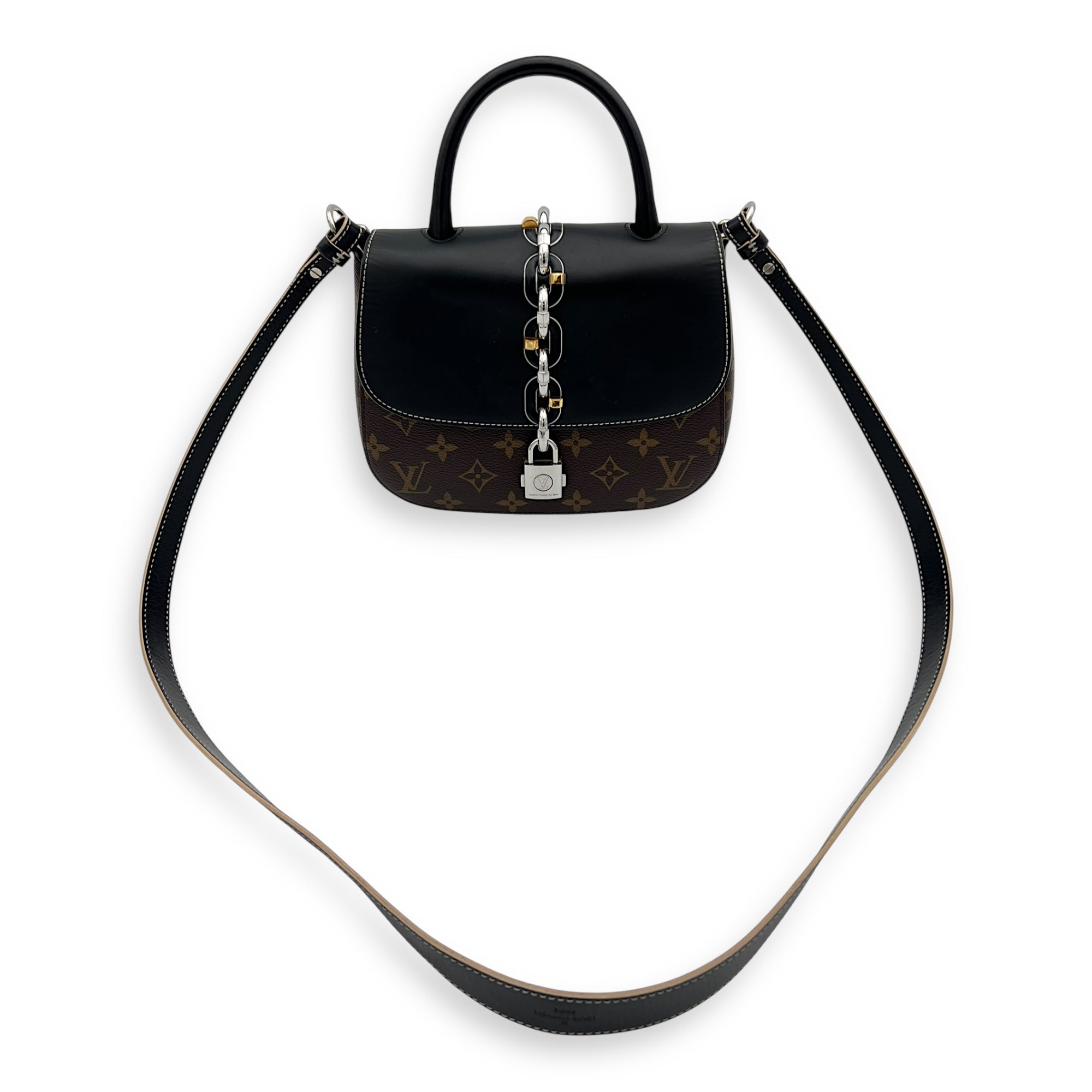 Chain It Top Handle Bag Brown in Monogram Coated Canvas, Silver hardware - Image 16