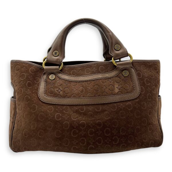 Boogie Top Handle Bag Brown in Suede Leather, Gold hardware - Image 3