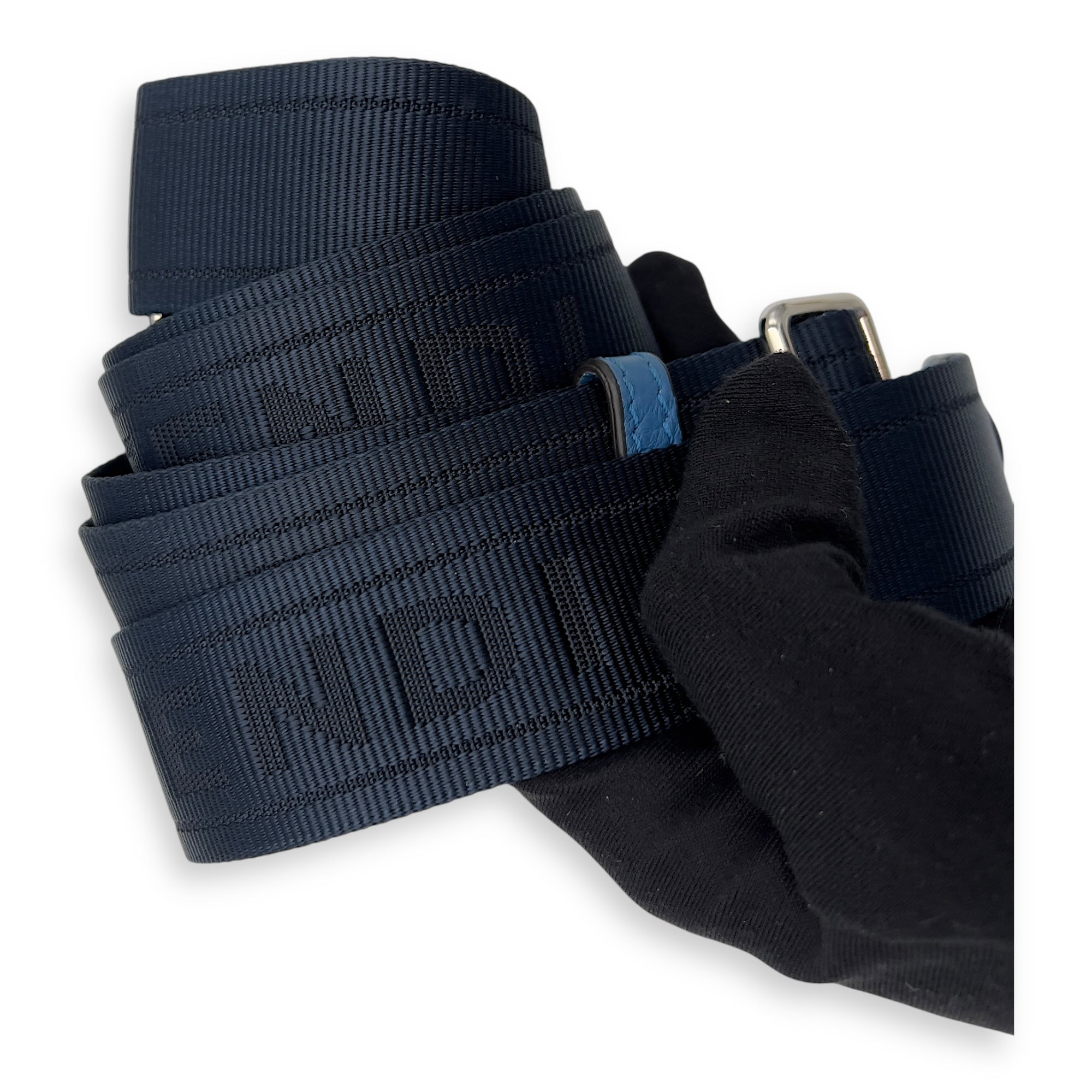 ISeeU Petite Blue Top Handle Bag in Calfskin, Silver hardware - Image 23