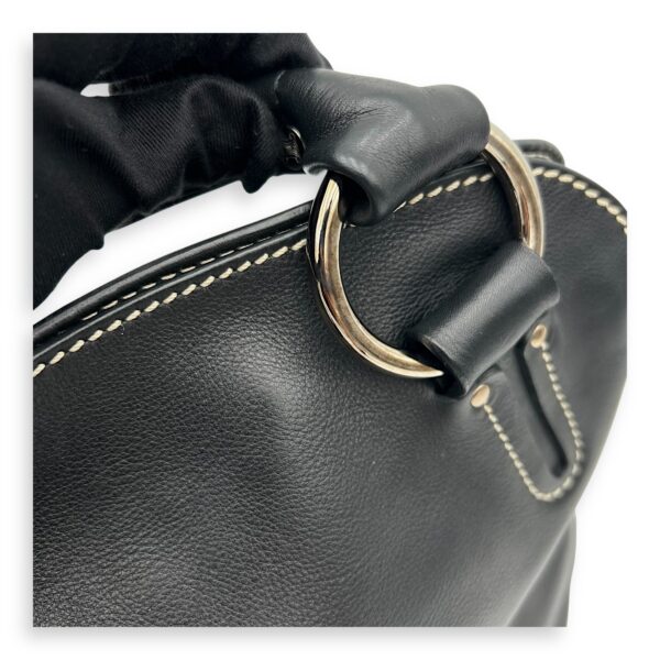 Bittersweet Black Top Handle Bag in Calfskin, Silver hardware - Image 9