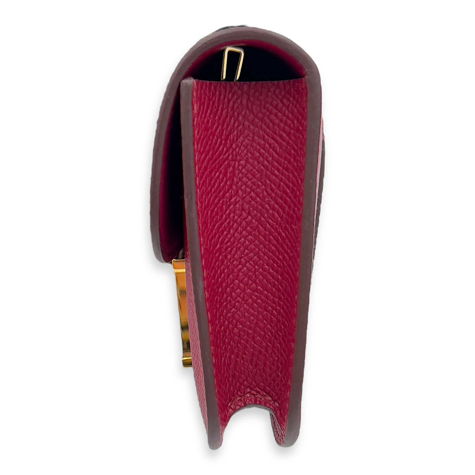 Constance Slim Rouge Grenade Wallet in Calfskin, Gold hardware - Image 7