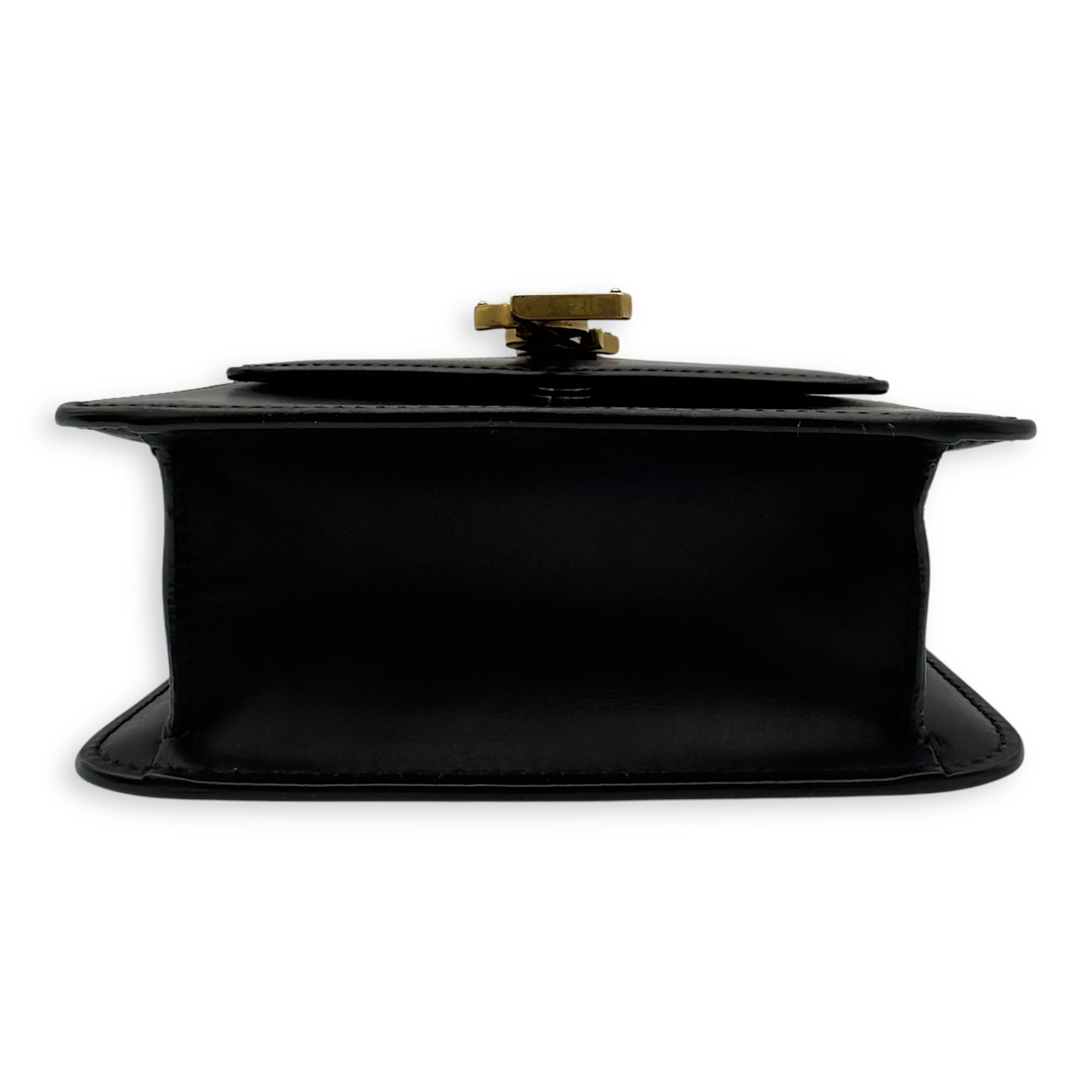 Kaia Crossbody Bag Black in Calfskin, Gold hardware - Image 6