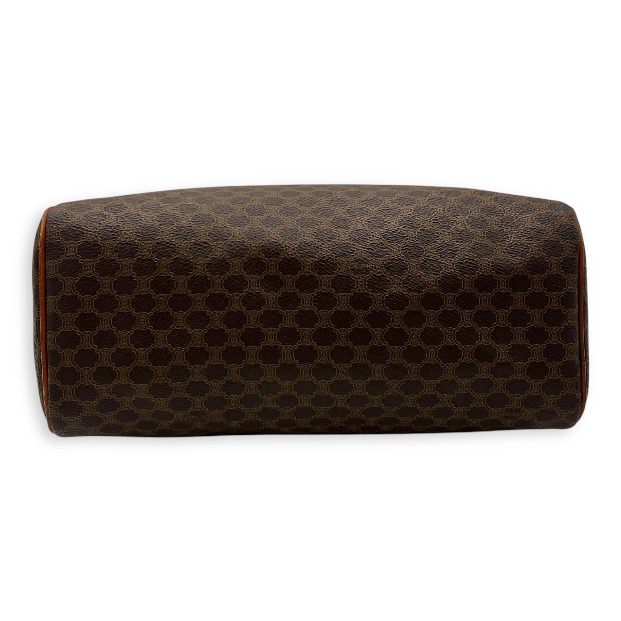 Vintage Macadam Boston Top Handle Bag Brown in Coated Canvas, Gold hardware - Image 6