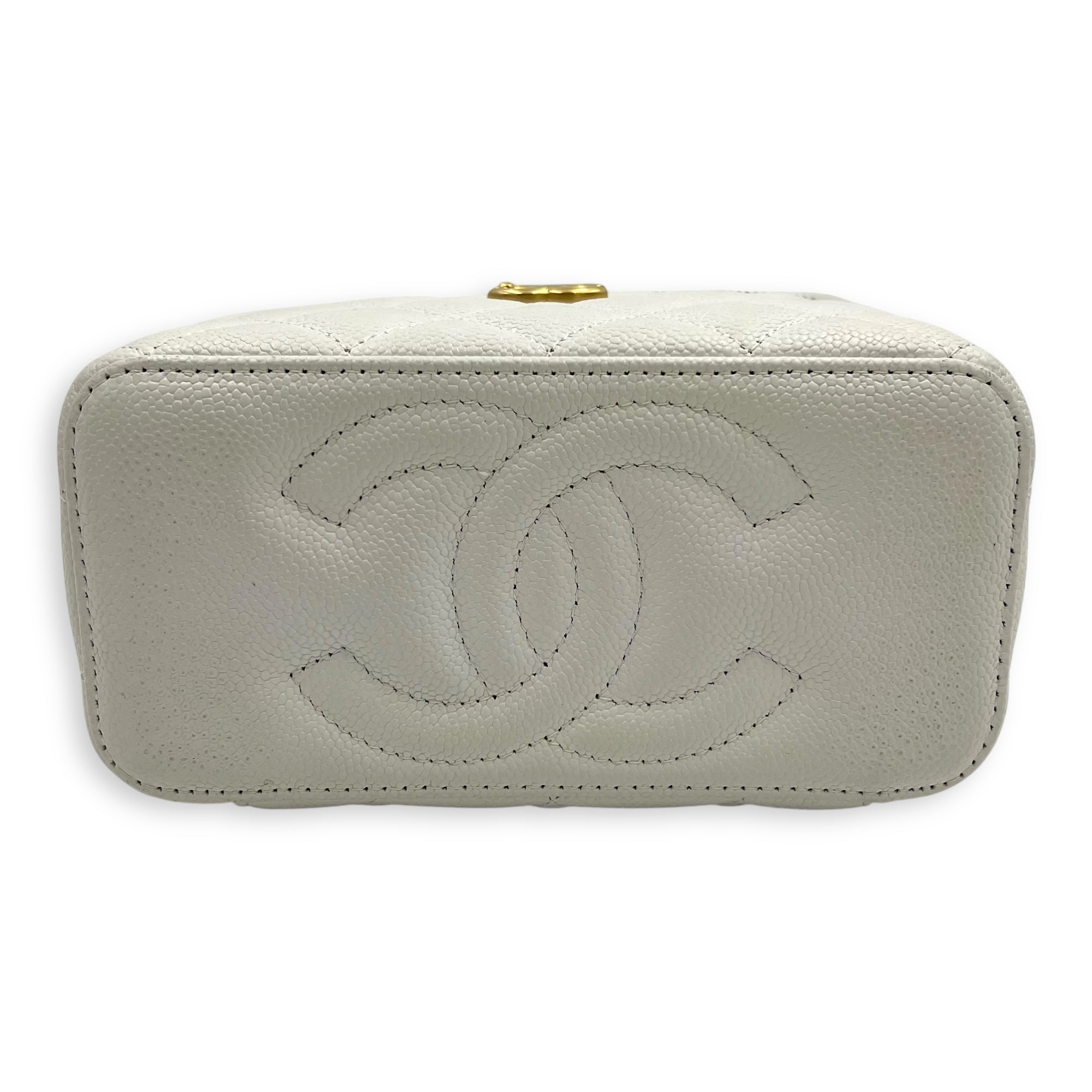 Pearl Crush White Vanity Bag in Caviar Leather, Gold hardware - Image 6