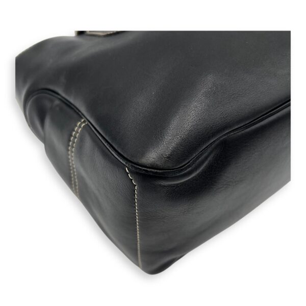 Boogie Black Top Handle Bag in Calfskin, Silver hardware - Image 10