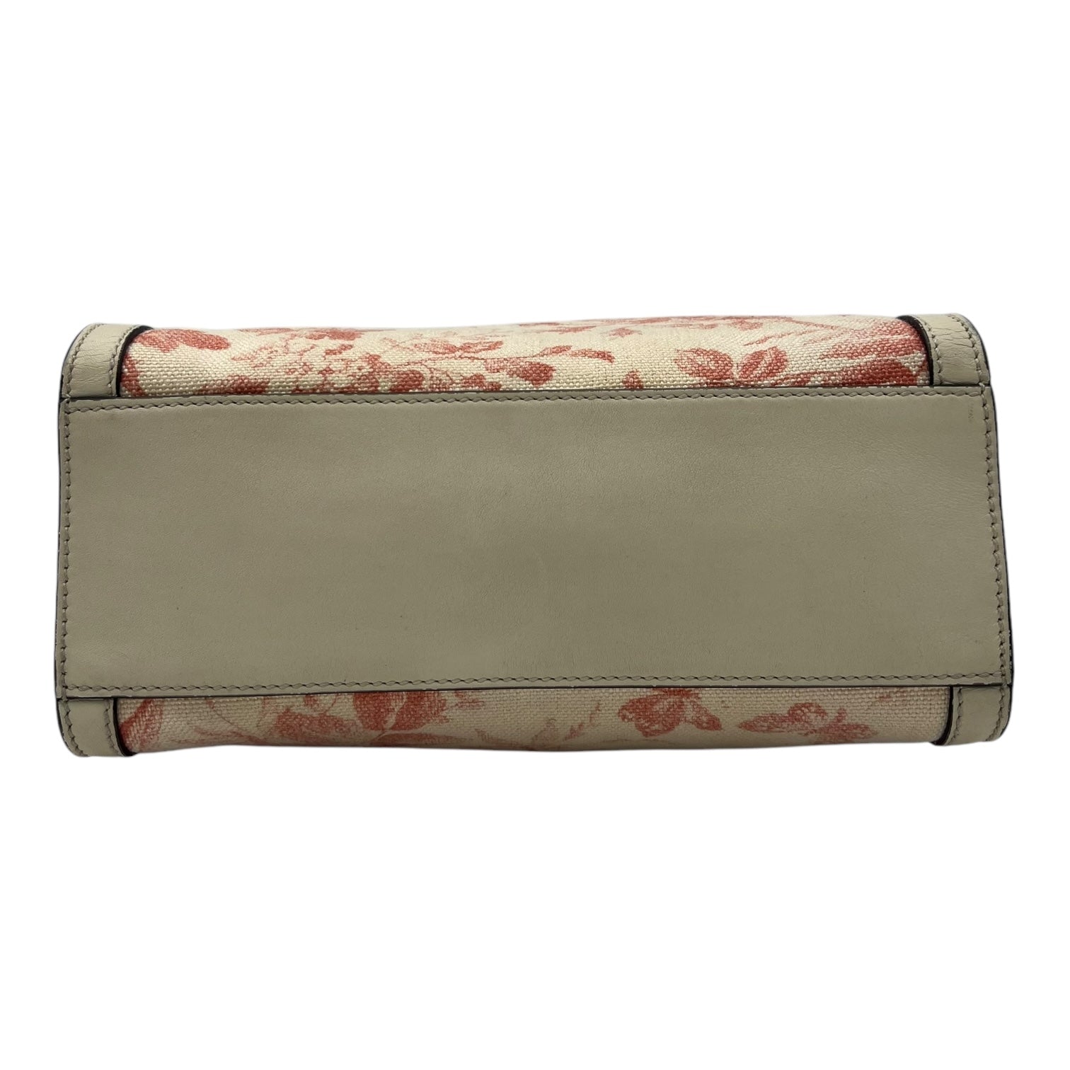 Ribbon Herbarium Top Handle Bag White in Canvas, Gold hardware - Image 6