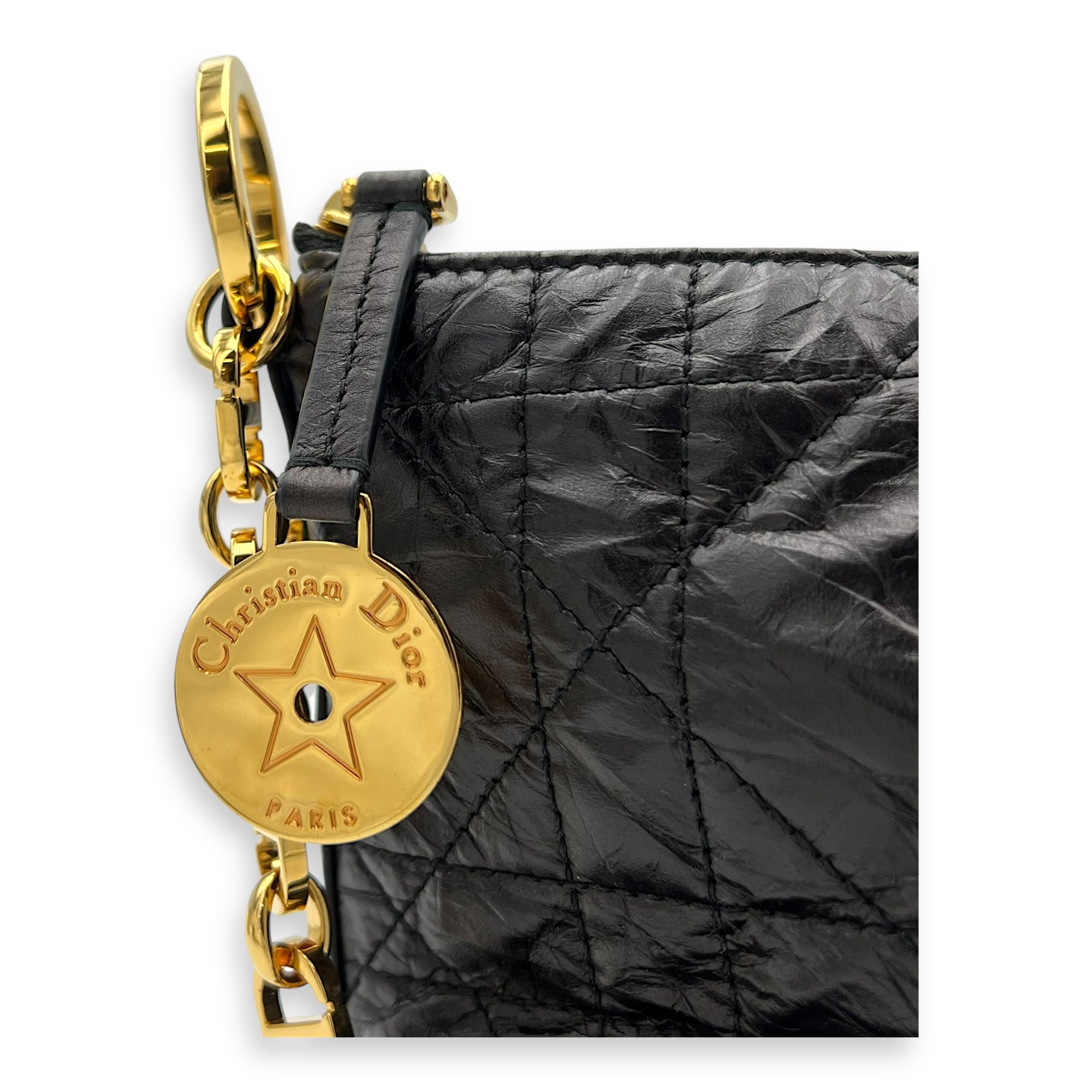 Hobostar Shoulder Bag Black in Calfskin, Gold hardware - Image 7