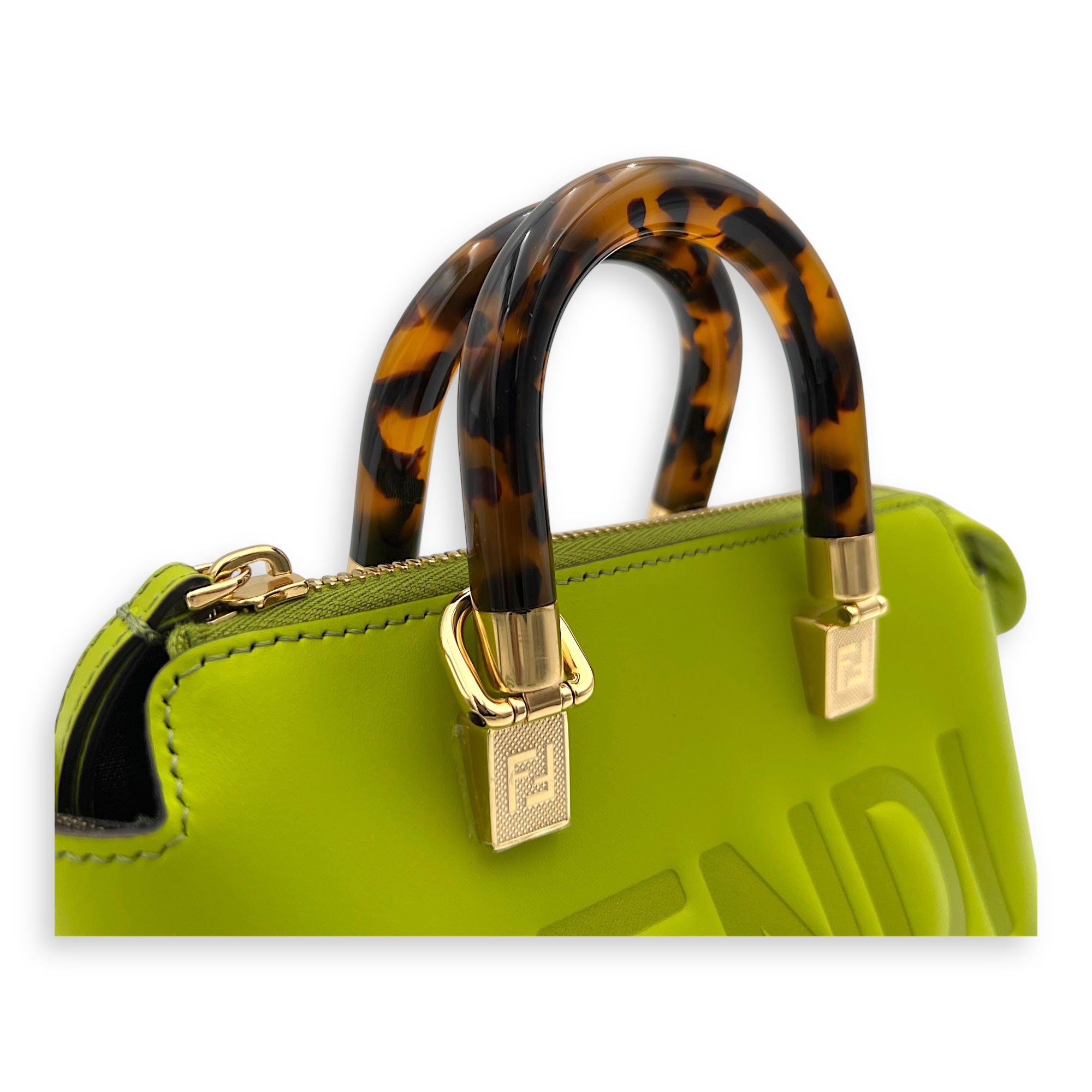By The Way Mini Wasabi Green Top Handle Bag in Calfskin, Gold hardware - Image 7
