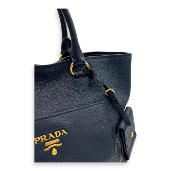 2 way bag Top Handle Bag Blue in Calfskin, Gold hardware - Image 7