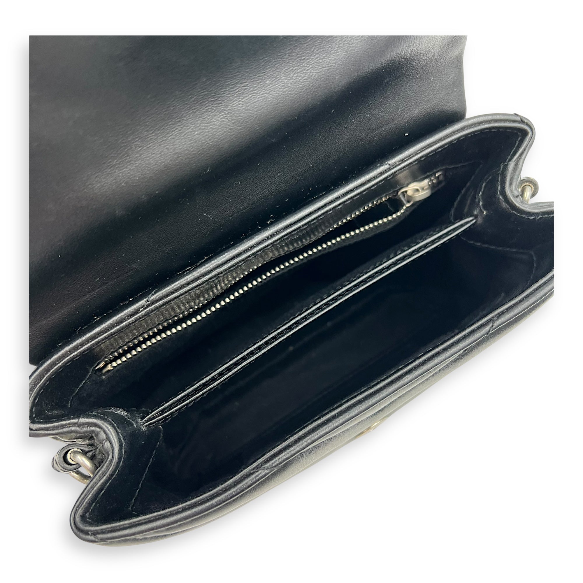 Loulou Toy Black Crossbody Bag in Calfskin, Silver hardware - Image 7