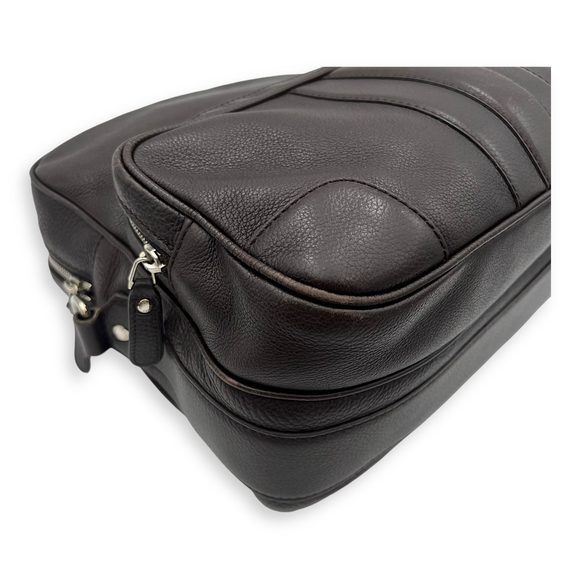 Classic Brown Messenger in Calfskin, Silver hardware - Image 12