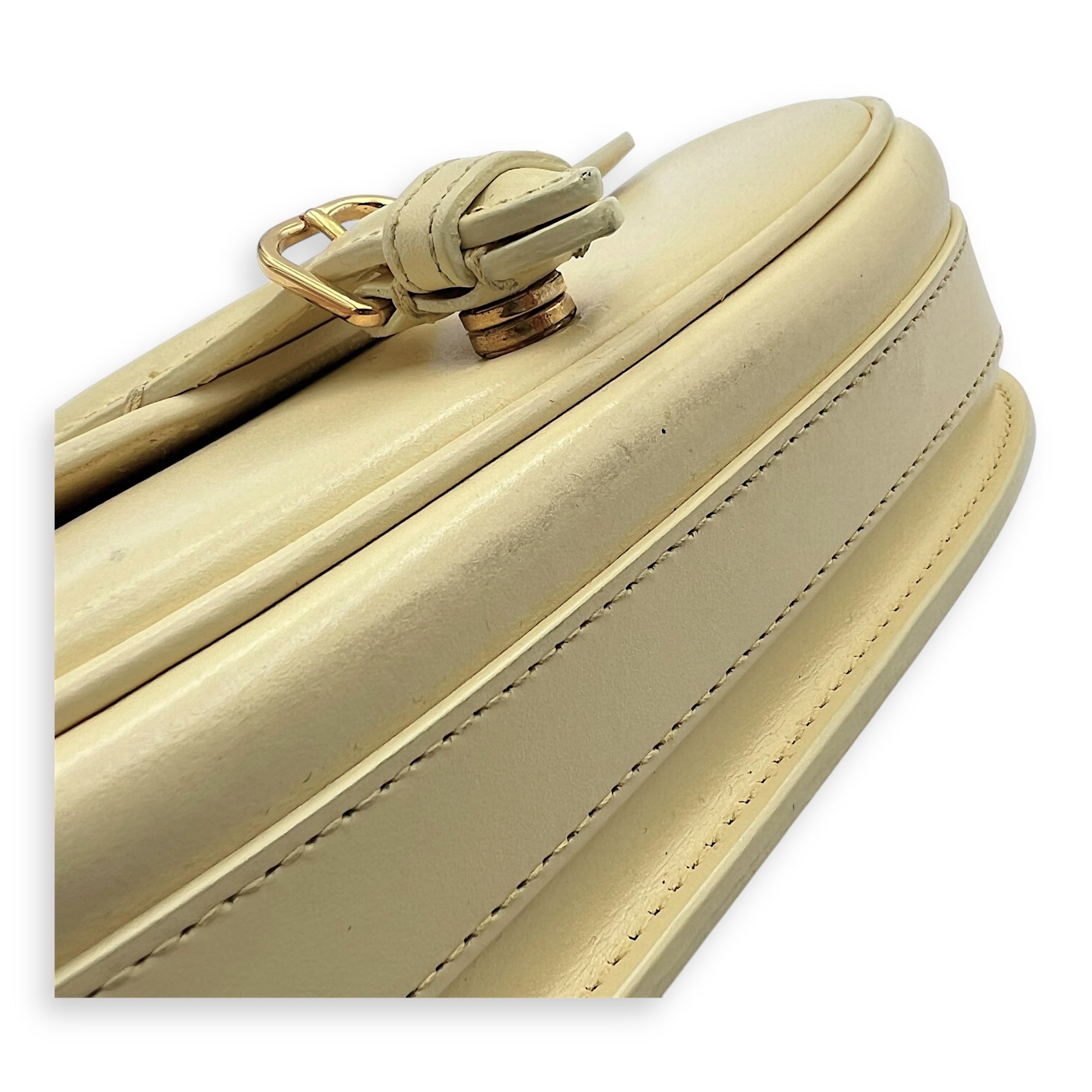 Bobby East West Yellow Crossbody Bag in Calfskin, Gold hardware - Image 8