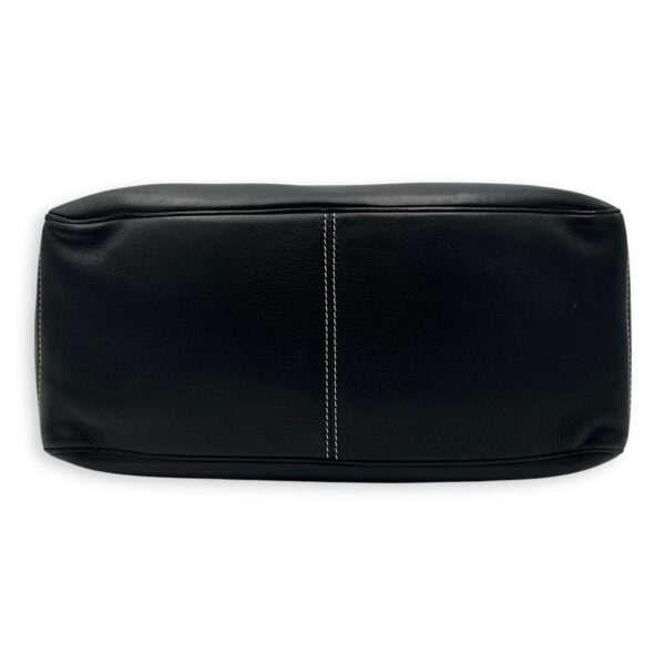 Boogie Black Top Handle Bag in Calfskin, Silver hardware - Image 6