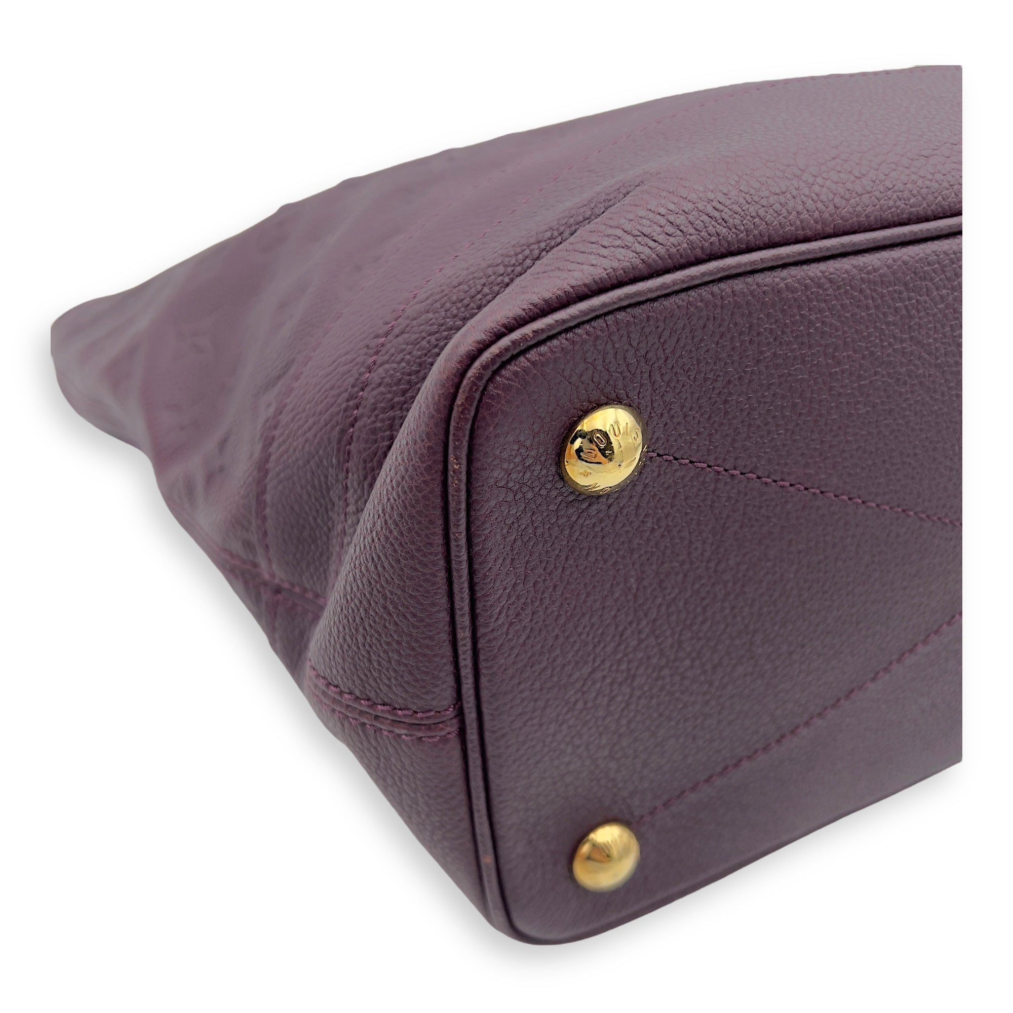 Citadine Tote Bag PM Purple in Empreinte Leather, Gold hardware - Image 8