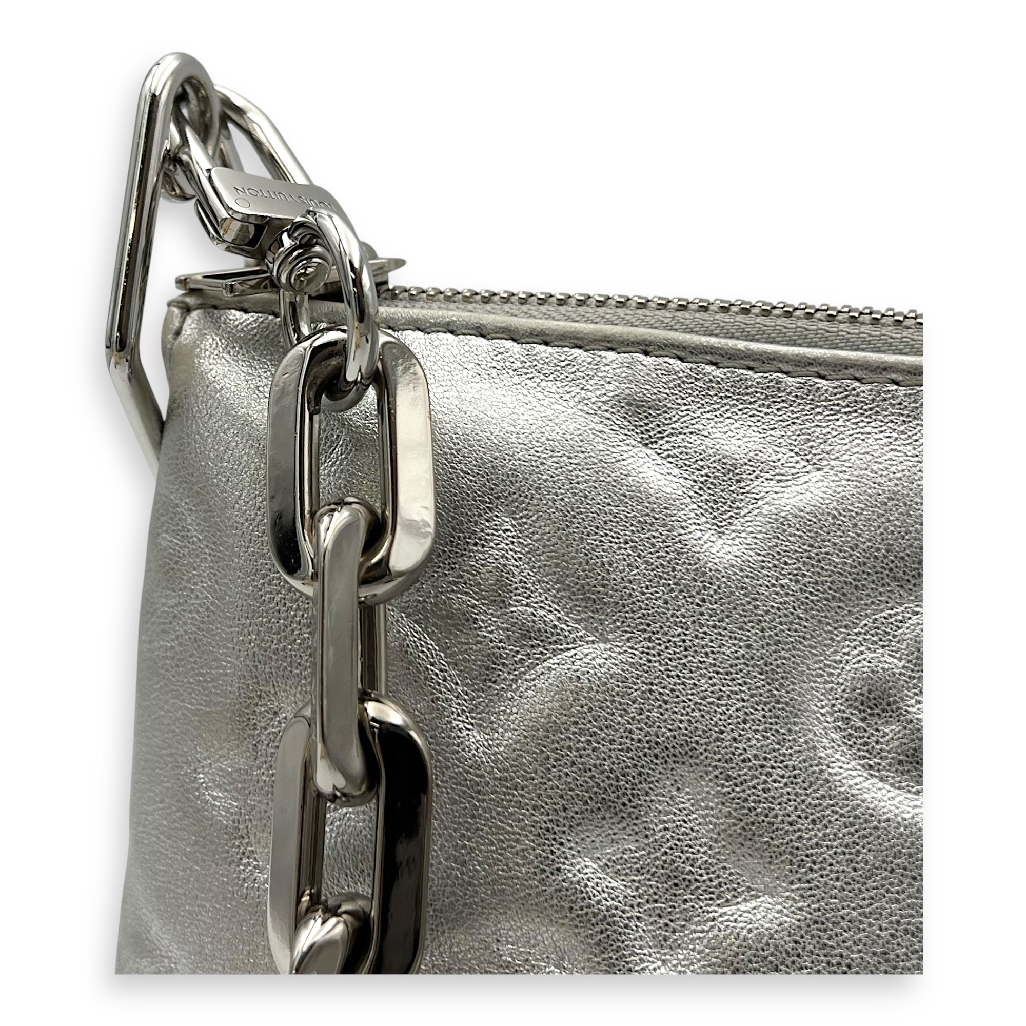 Coussin PM Silver Shoulder Bag in Lambskin, Silver hardware - Image 7