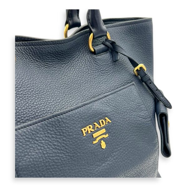 2 way bag Top Handle Bag Blue in Calfskin, Gold hardware - Image 8