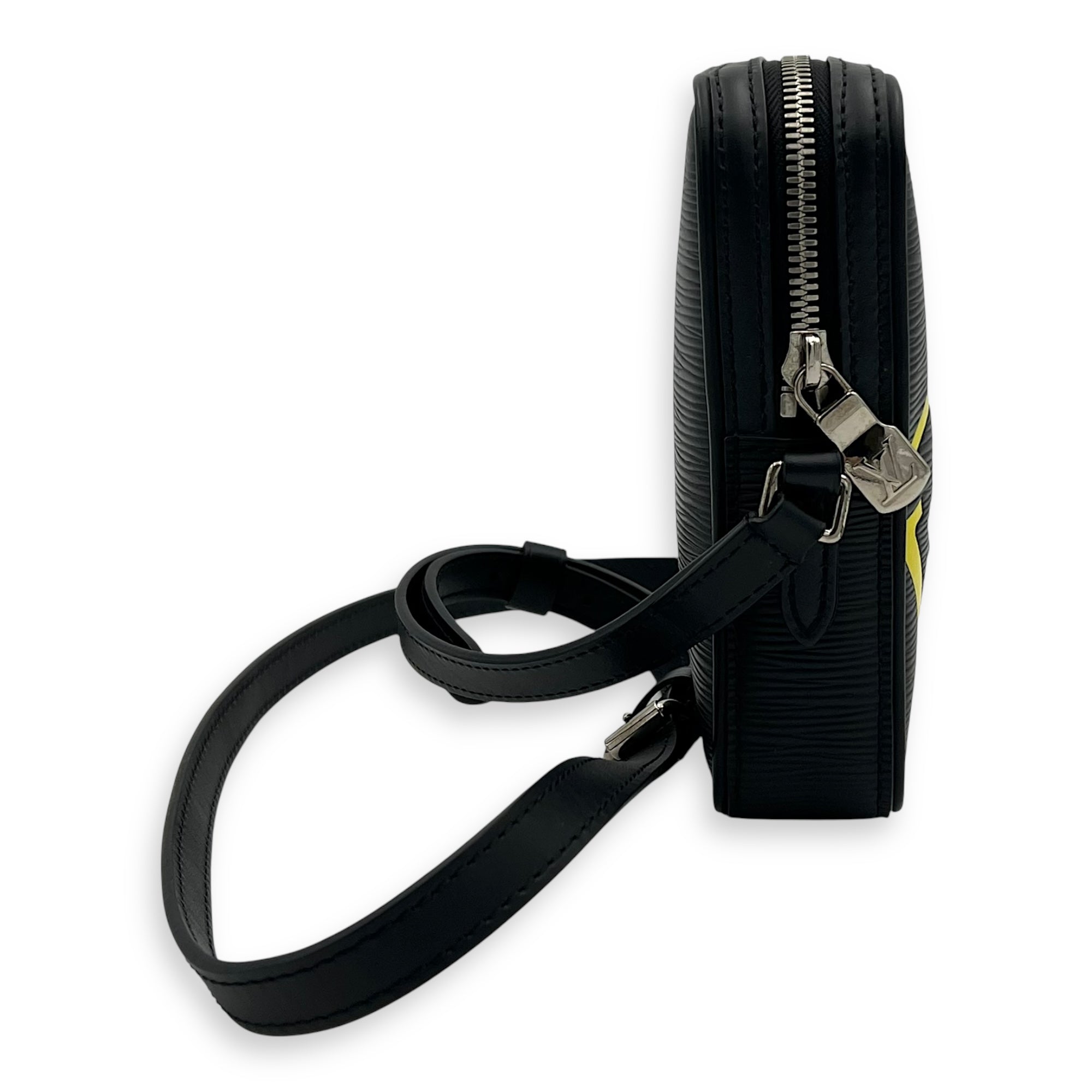 Danube Crossbody Bag Black in Epi Leather, Silver hardware - Image 4