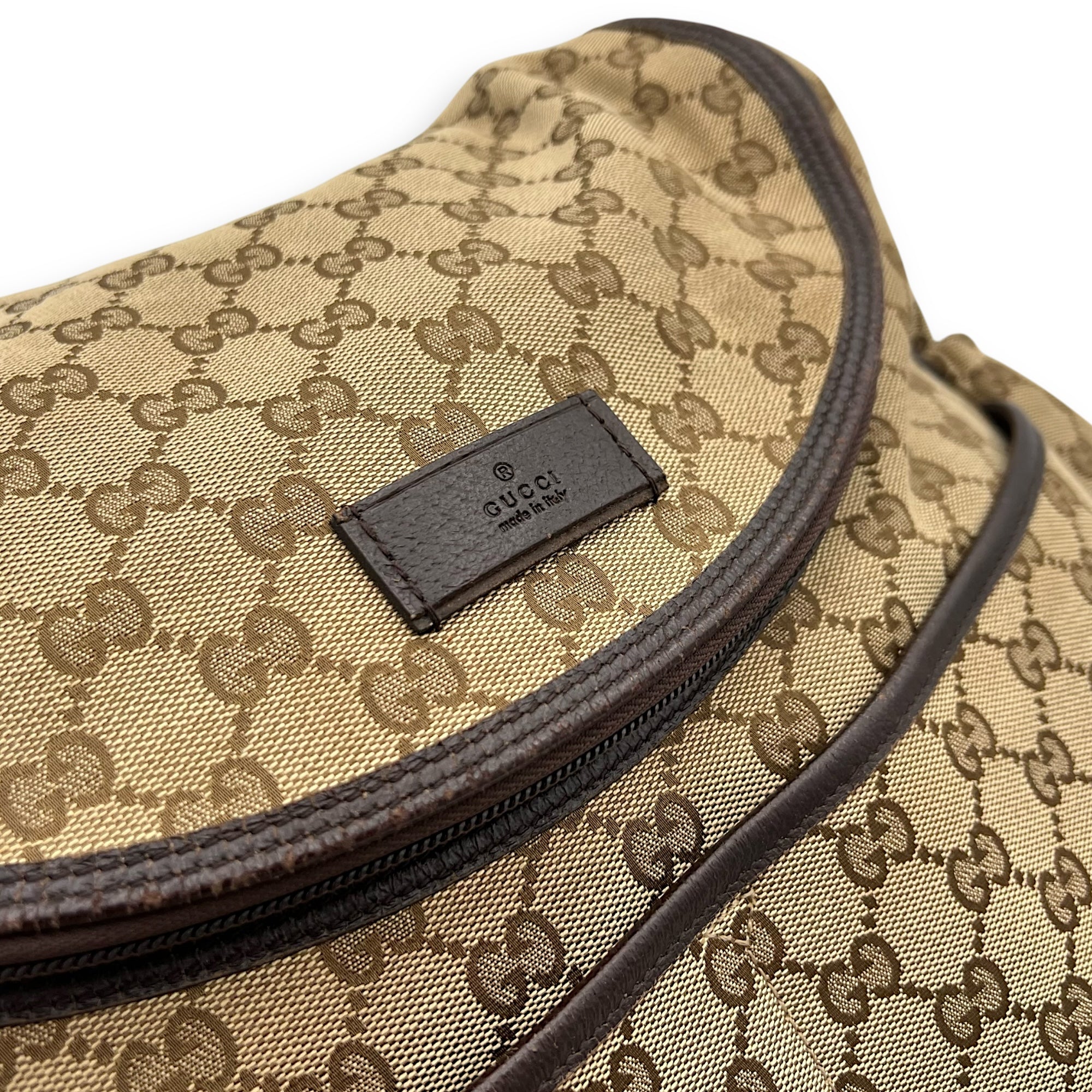 GG Shoulder Bag Brown in Canvas, Silver hardware - Image 8