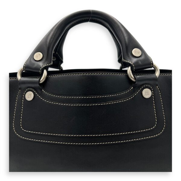 Boogie Black Top Handle Bag in Calfskin, Silver hardware - Image 9