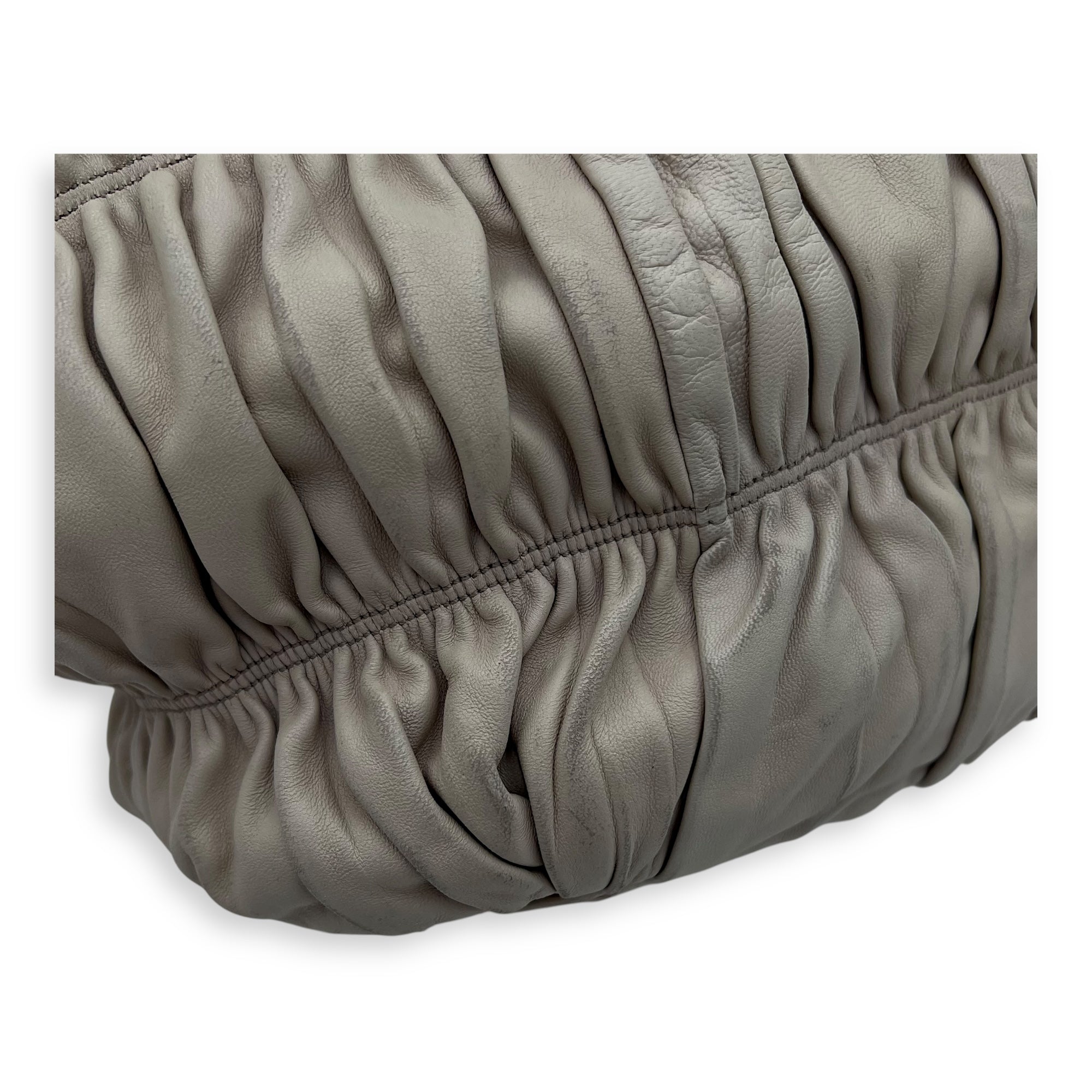 Gaufre White Top Handle Bag in Lambskin, Silver hardware - Image 14