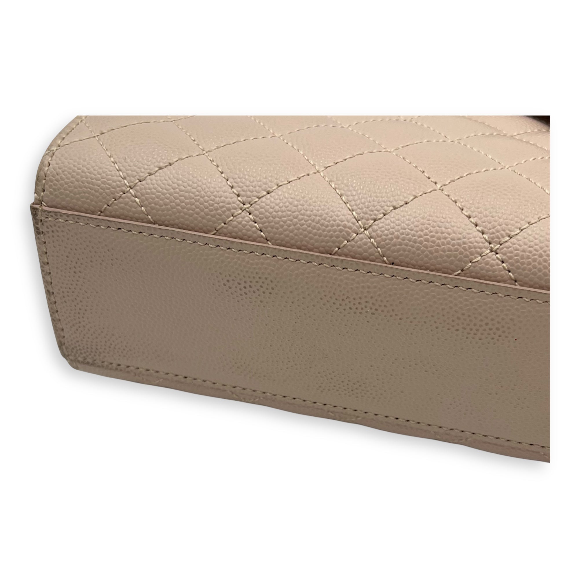 Envelope Shoulder Bag Large Pink in Caviar Leather, Silver hardware - Image 10