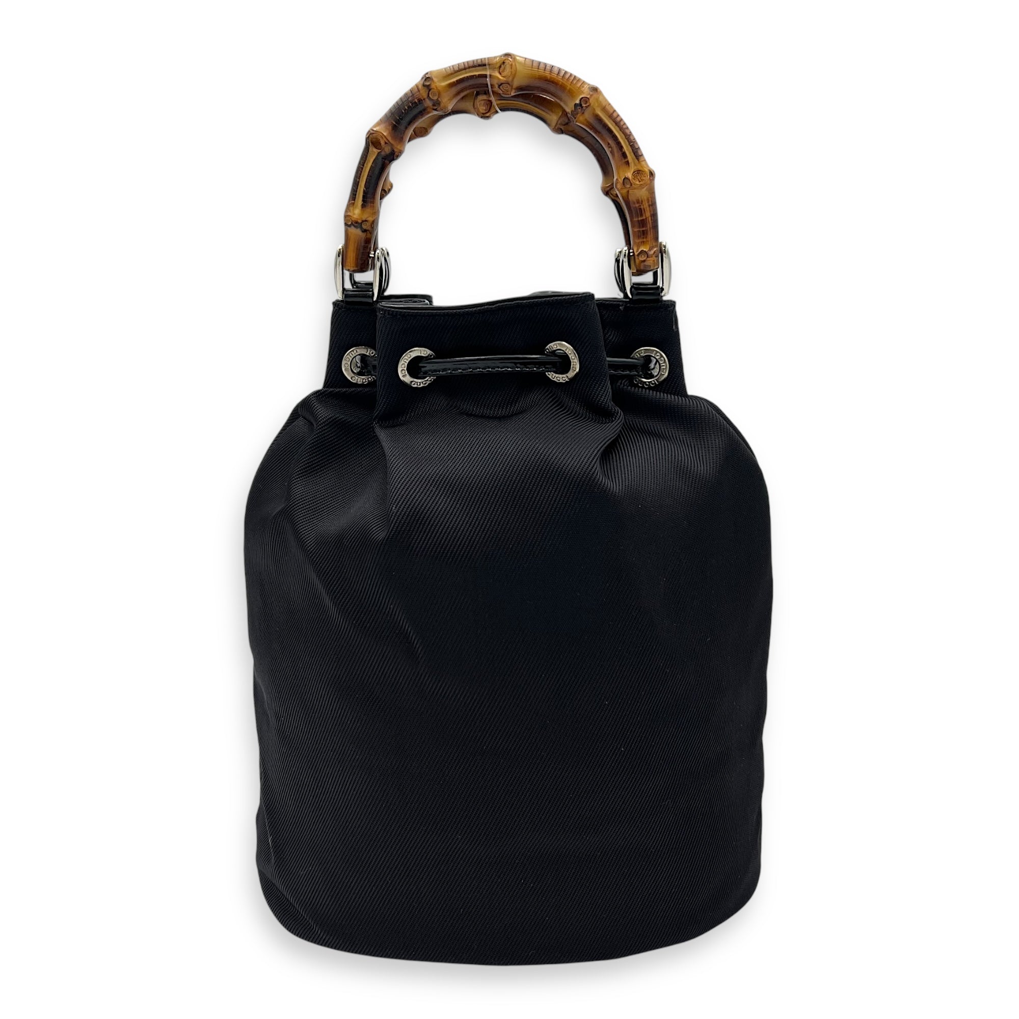 Bamboo Top Handle Bag Black in Calfskin, Gold hardware