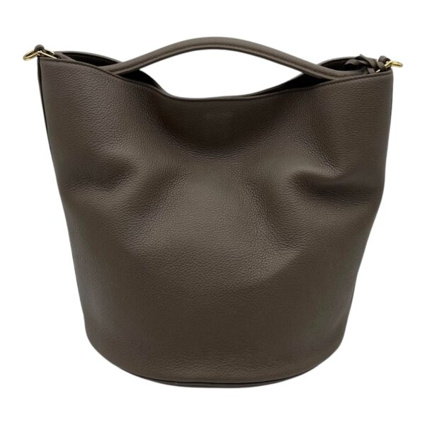 Bucket 16 Brown Top Handle Bag in Calfskin, Gold hardware - Image 3