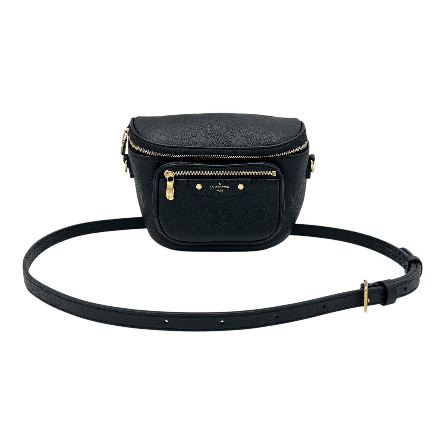 BumBag Belt Bag Black in Empreinte Leather, Gold hardware - Image 10