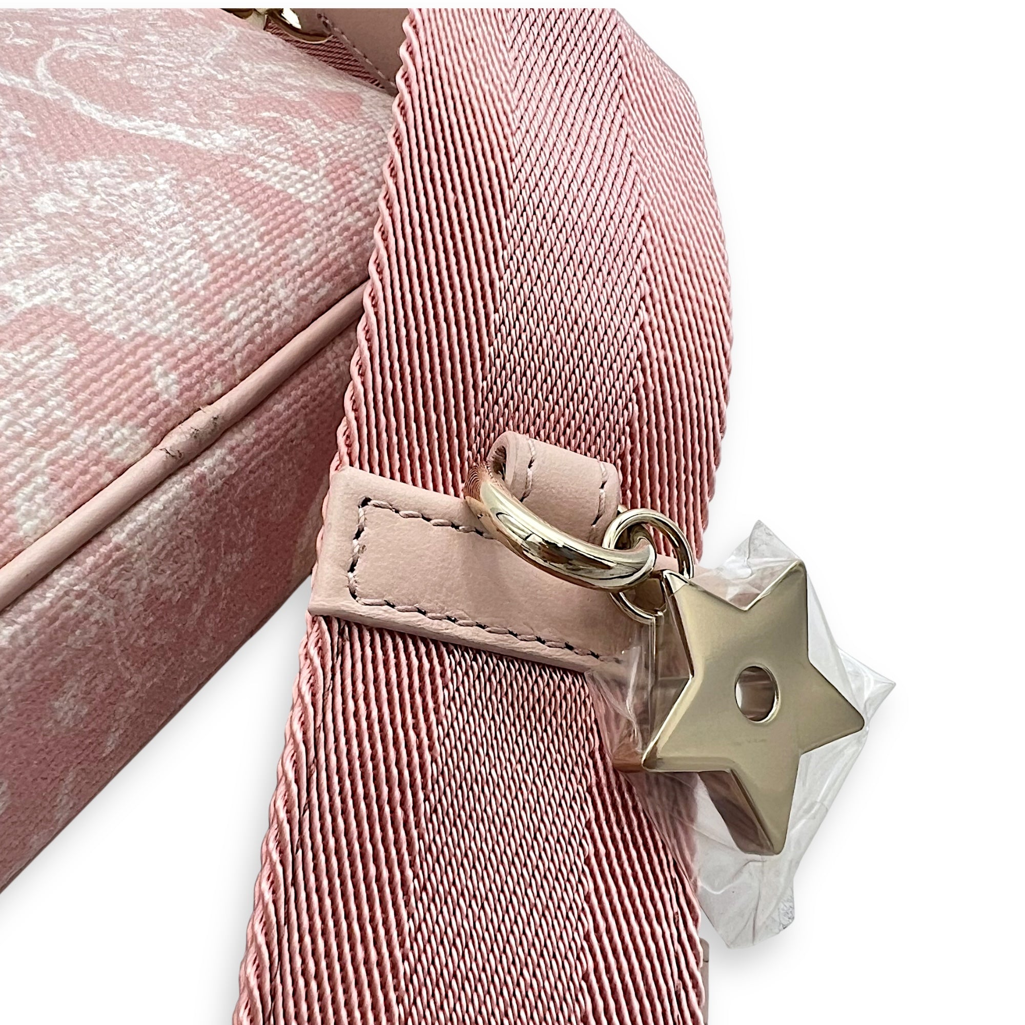 Multi-pouch Crossbody Bag Pink in Canvas, Light Gold hardware - Image 10