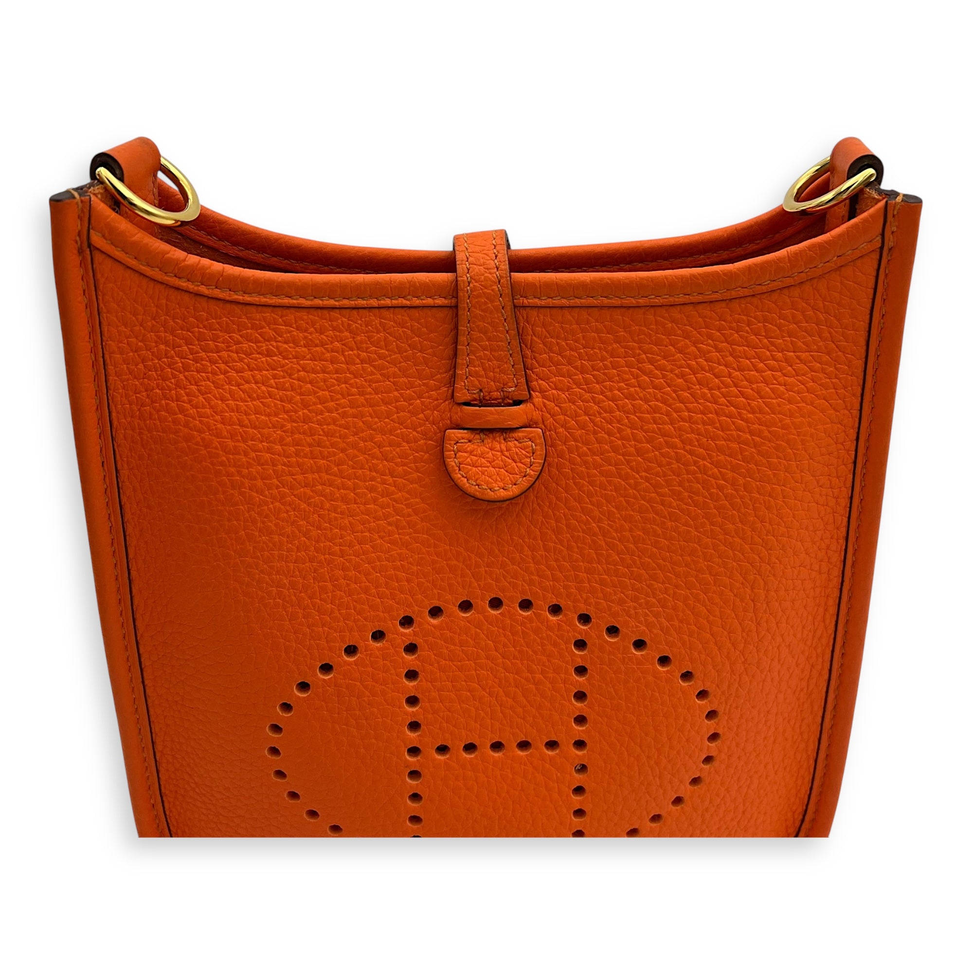 Evelyne Orange in Clemence, Gold hardware - Image 8